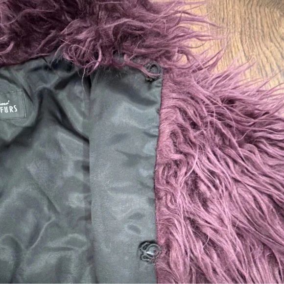 Donna Salyers Fabulous Furs Faux Kid’s Fashionista Jacket Plum Large 10-12